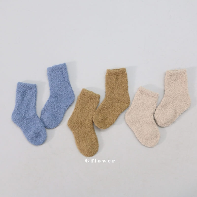 G Flower - Korean Baby Fashion - #babyoutfit - Brown Socks Set - 2