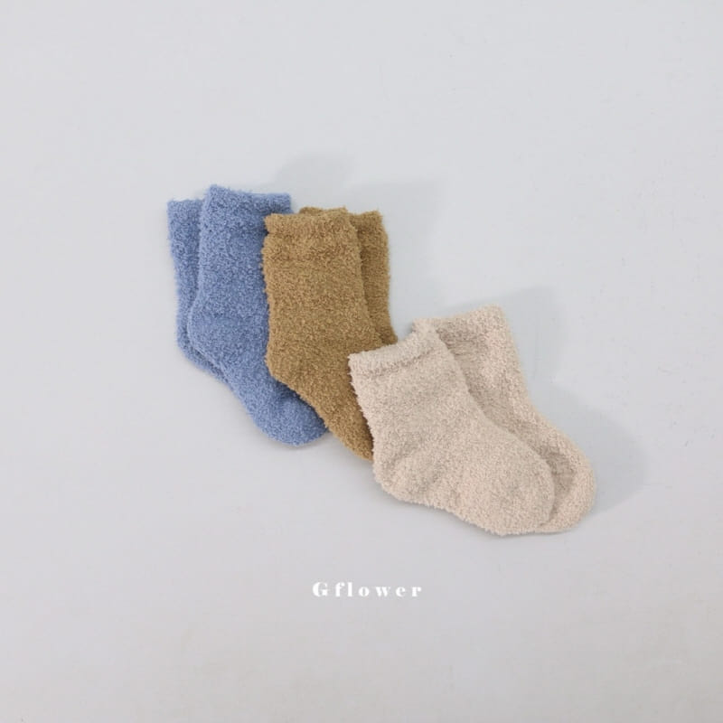 G Flower - Korean Baby Fashion - #babyoutfit - Brown Socks Set - 3