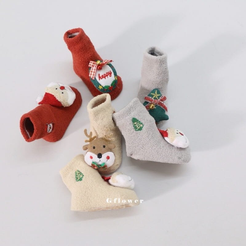 G Flower - Korean Baby Fashion - #babyoutfit - Baby Christmas Socks 