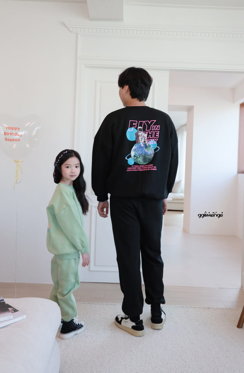 Ggomenge - Korean Children Fashion - #Kfashion4kids - Spaceman Fleece Top Bottom Set - 12