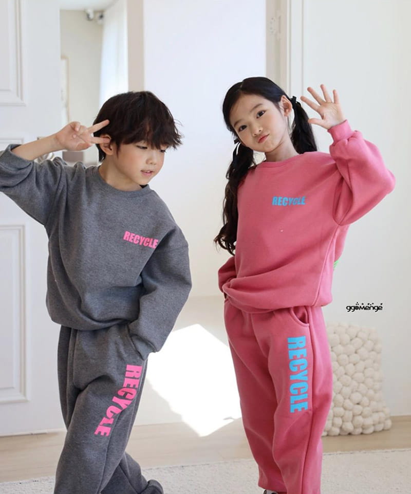Ggomenge - Korean Children Fashion - #Kfashion4kids - Recycle Fleece Top Bottom Set - 8