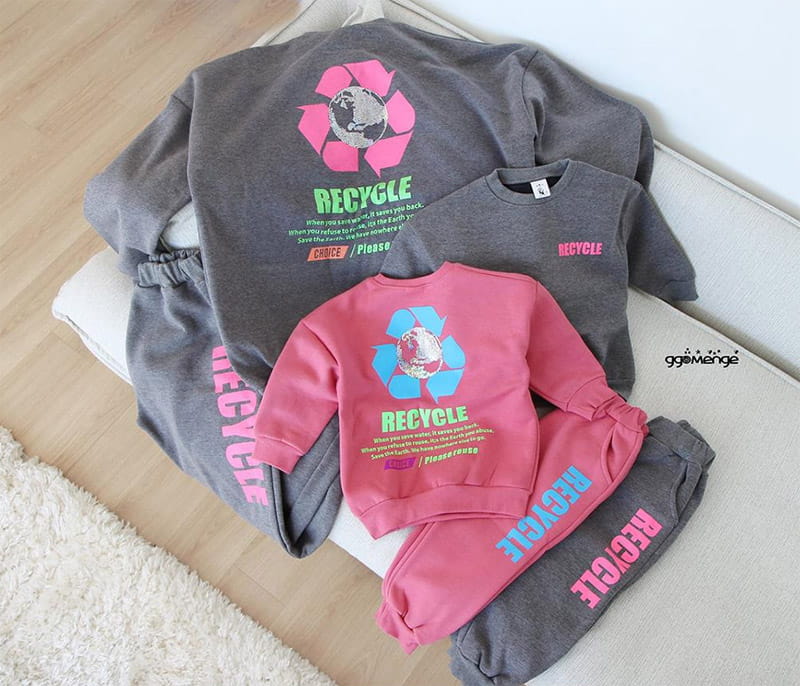 Ggomenge - Korean Children Fashion - #childrensboutique - Adult Recycle Fleece Top Bottom Set - 2