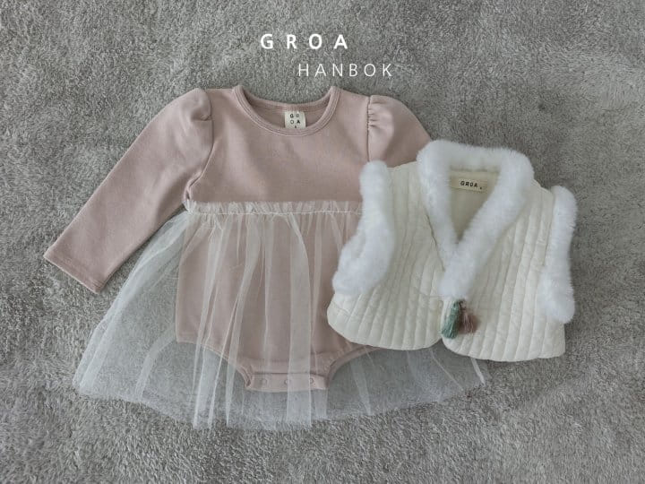 Groa - Korean Baby Fashion - #babyboutique - Bebe Girl Hanbok Body Sha Suit Vest Set - 8