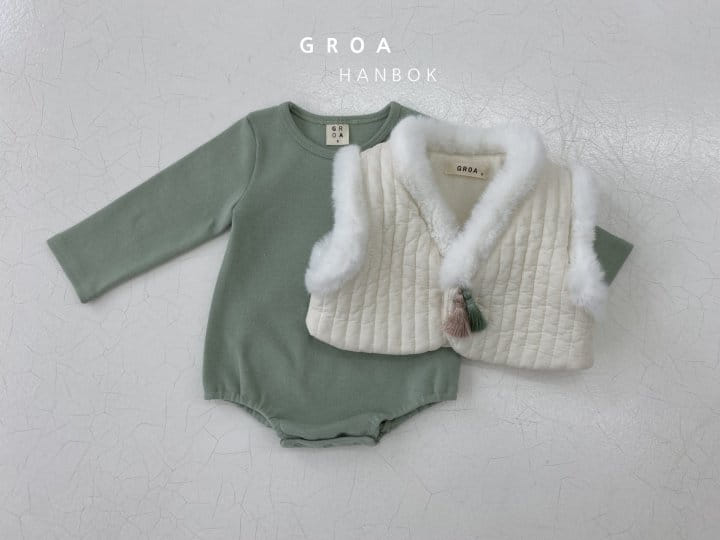 Groa - Korean Baby Fashion - #babyboutique - Boy Hanbok Body Suit Vest Set - 6