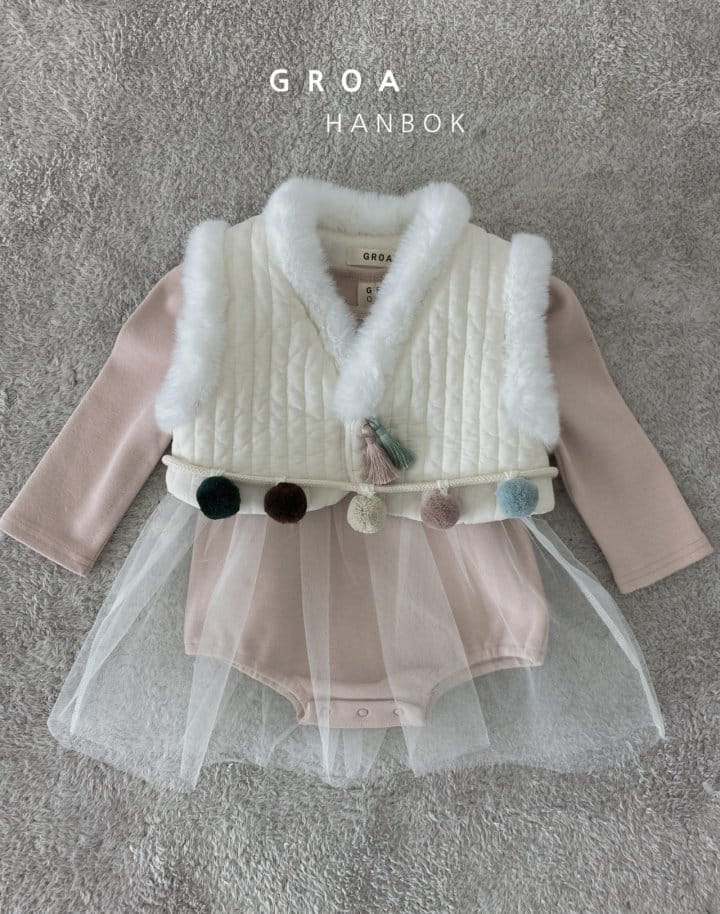 Groa - Korean Baby Fashion - #babyclothing - Bebe Girl Hanbok Body Sha Suit Vest Set - 10