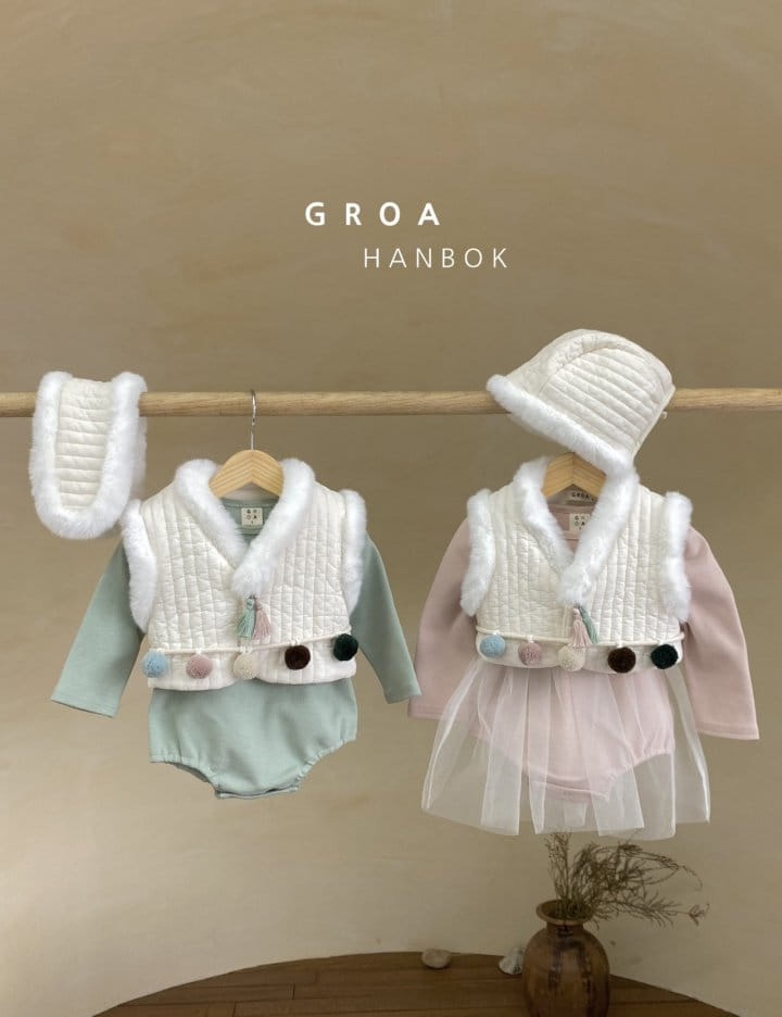 Groa - Korean Baby Fashion - #babyclothing - Boy Hanbok Body Suit Vest Set - 9