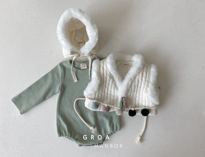 Groa - Korean Baby Fashion - #babywear - Boy Hanbok Body Suit Vest Set - 3