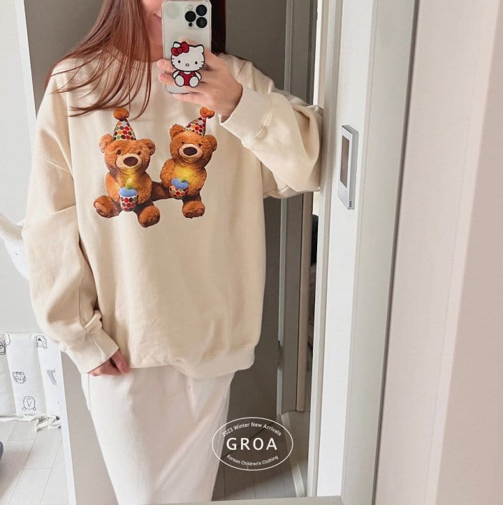Groa - Korean Children Fashion - #childrensboutique - Mom Bear Adult Sweatshirt
