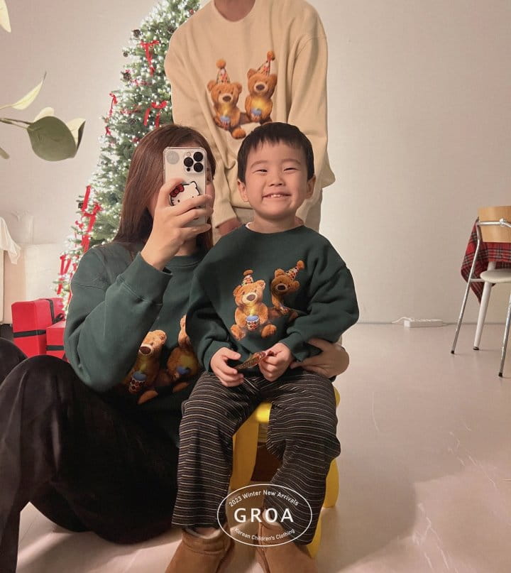 Groa - Korean Children Fashion - #discoveringself - Mom Bear Adult Sweatshirt - 3