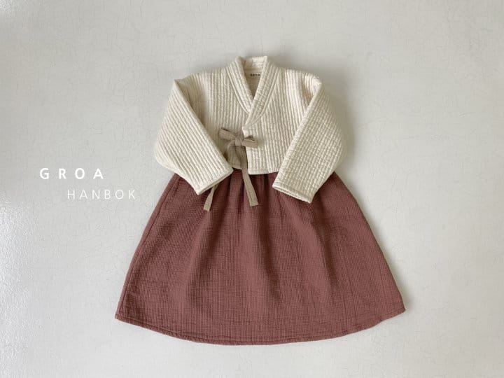 Groa - Korean Children Fashion - #discoveringself - Girl Hanbok Jeogori One-Piece Set