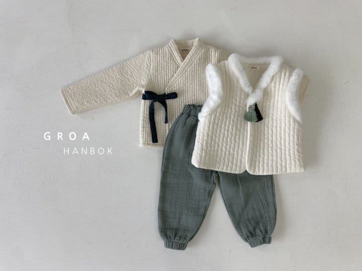Groa - Korean Children Fashion - #kidsshorts - Boy Hanbok Jeogori Pants Set - 2