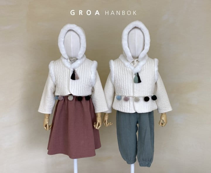 Groa - Korean Children Fashion - #kidzfashiontrend - Girl Hanbok Jeogori One-Piece Set - 5