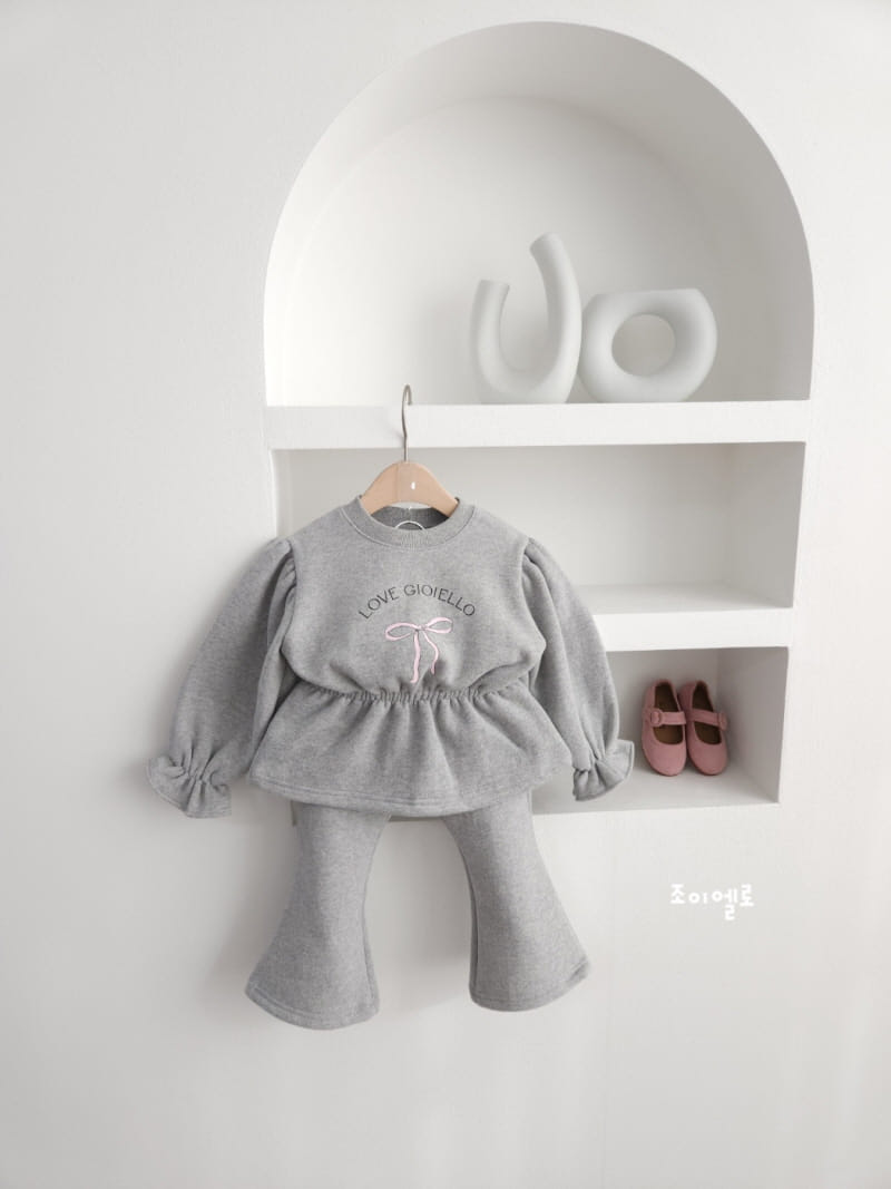 Joy ello - Korean Children Fashion - #discoveringself - Fleece Top Bottom Set - 2