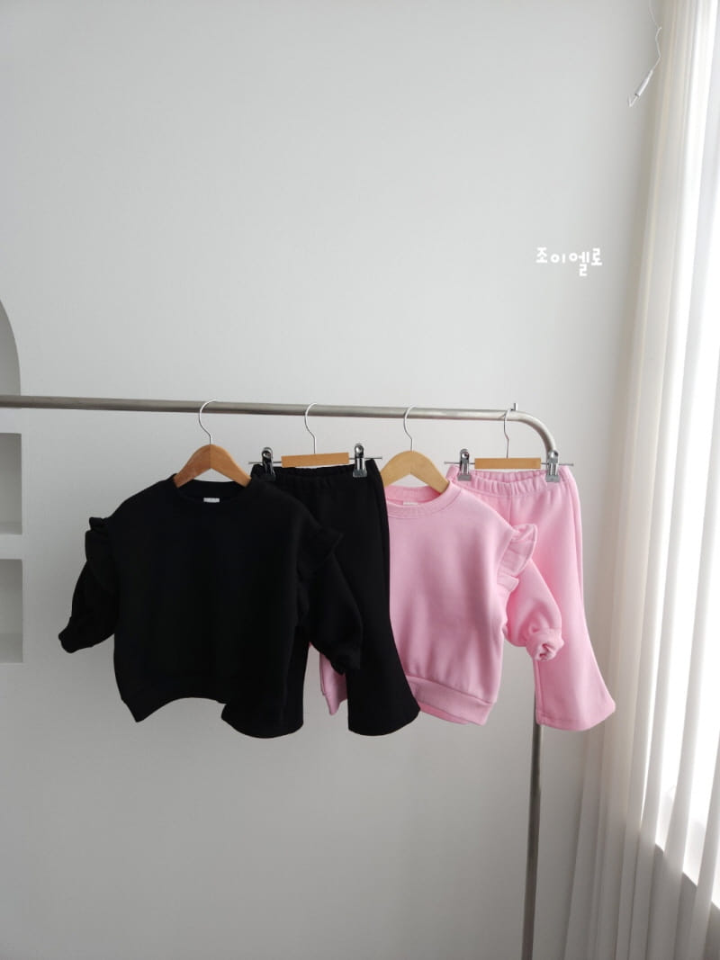 Joy ello - Korean Children Fashion - #fashionkids - Fleece Frill Top Bottom Set