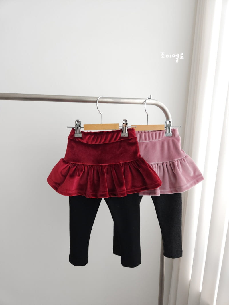 Joy ello - Korean Children Fashion - #kidzfashiontrend - Velvet Fleece Skirt Leggings
