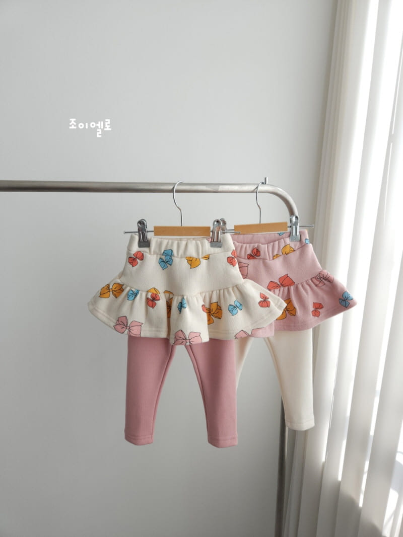 Joy ello - Korean Children Fashion - #magicofchildhood - Ribbon Skirt Leggings Top Bottom Set - 6