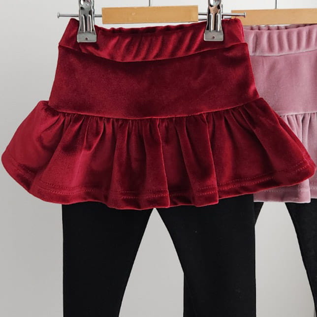 Joy ello - Korean Children Fashion - #todddlerfashion - Velvet Fleece Skirt Leggings - 7
