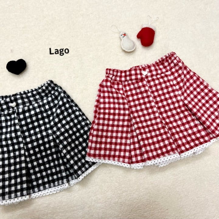 Lago - Korean Children Fashion - #kidzfashiontrend - Check Pleated Skirt Pants - 4