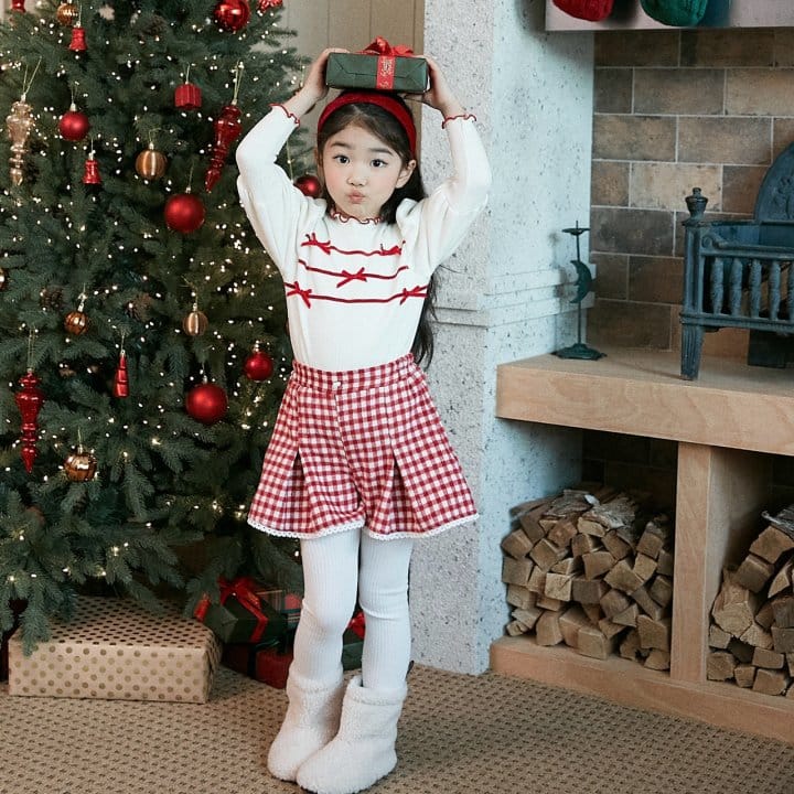 Lago - Korean Children Fashion - #childofig - Velvet Ribbon Puff Tee