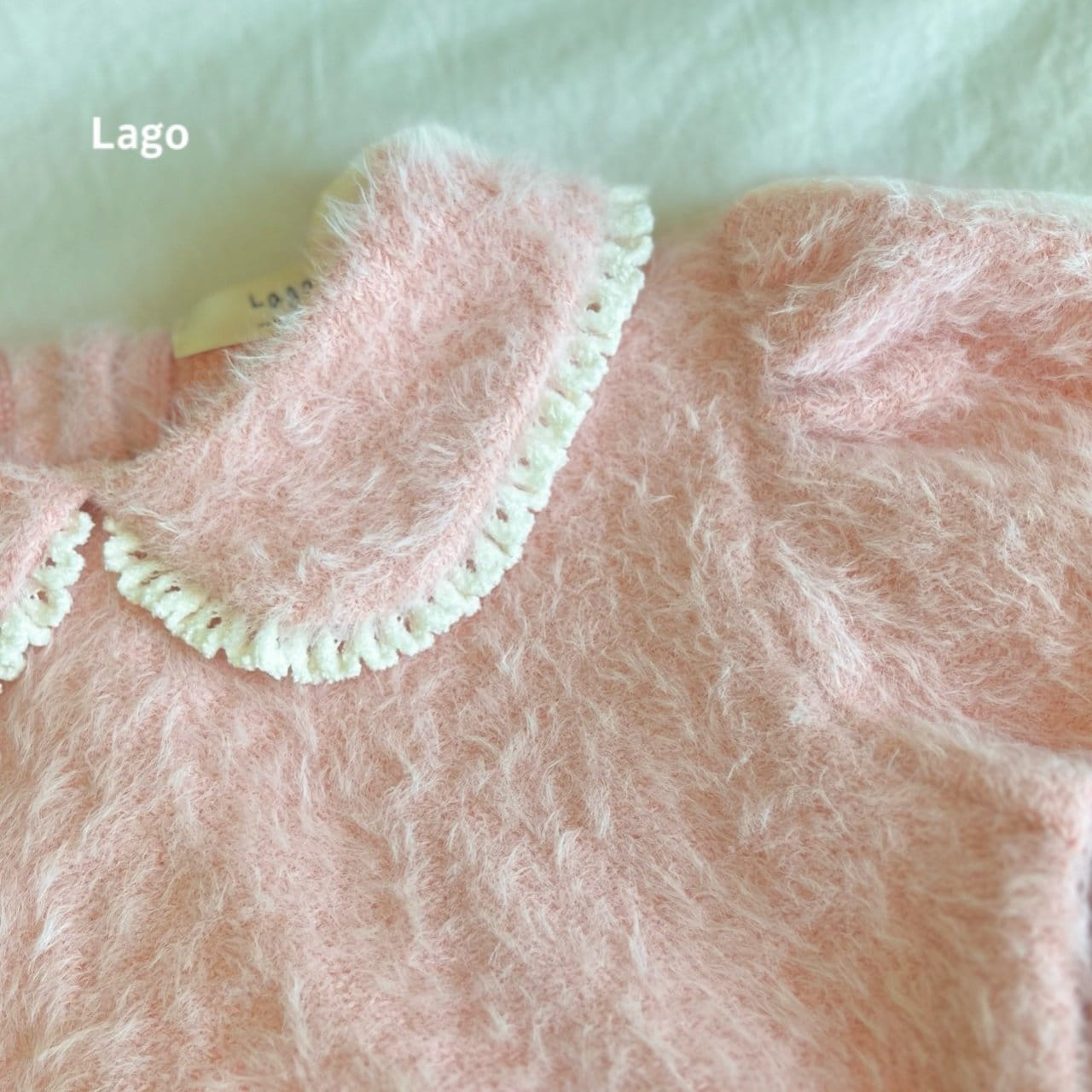 Lago - Korean Children Fashion - #designkidswear - Mink Collar Puff Tee - 3