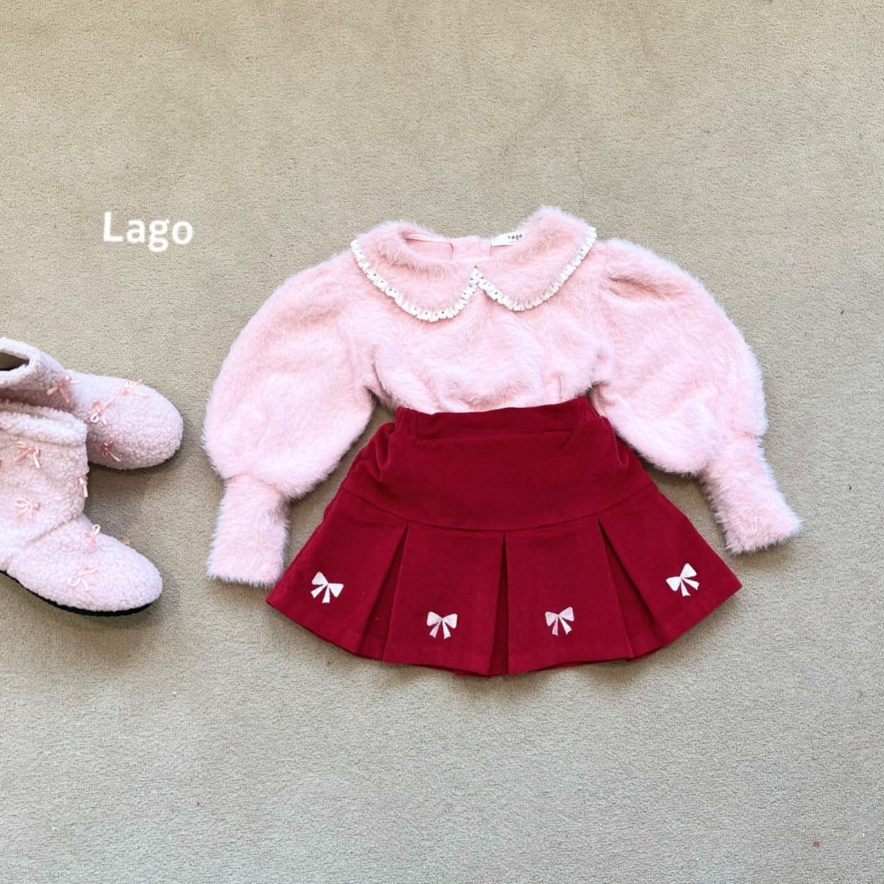 Lago - Korean Children Fashion - #fashionkids - Mink Collar Puff Tee - 5