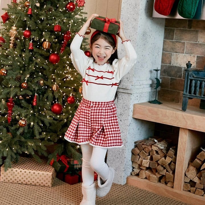 Lago - Korean Children Fashion - #kidsstore - Check Pleated Skirt Pants - 2