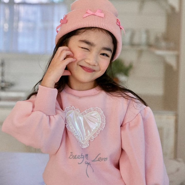Lago - Korean Children Fashion - #kidzfashiontrend - Shy Heart Sweatshirt - 6
