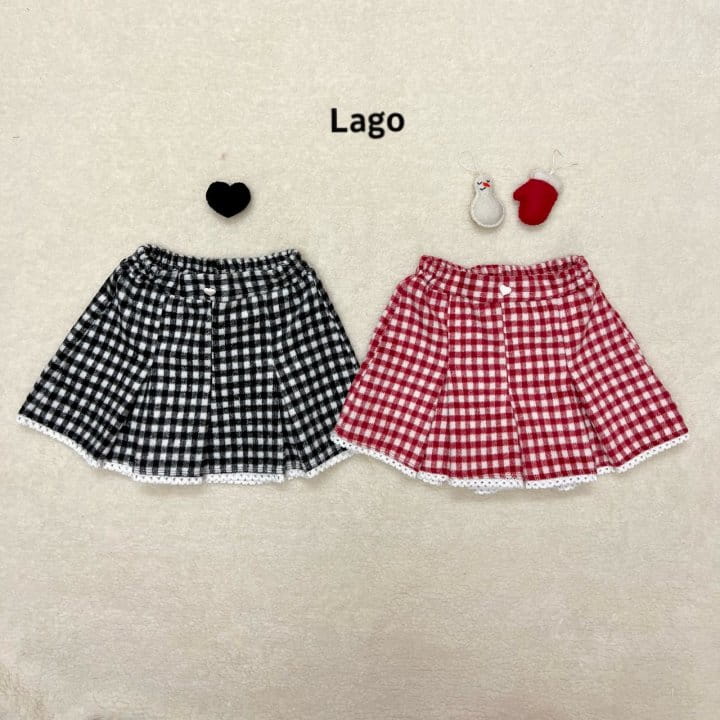 Lago - Korean Children Fashion - #kidzfashiontrend - Check Pleated Skirt Pants - 3