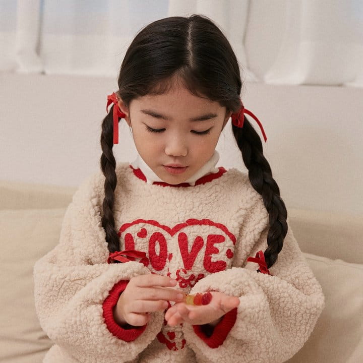 Lago - Korean Children Fashion - #littlefashionista - Love  Cozy Sweatshirt - 2