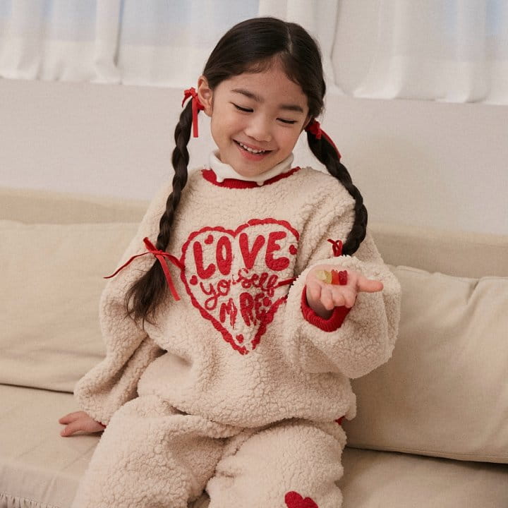 Lago - Korean Children Fashion - #magicofchildhood - Love  Cozy Sweatshirt - 3
