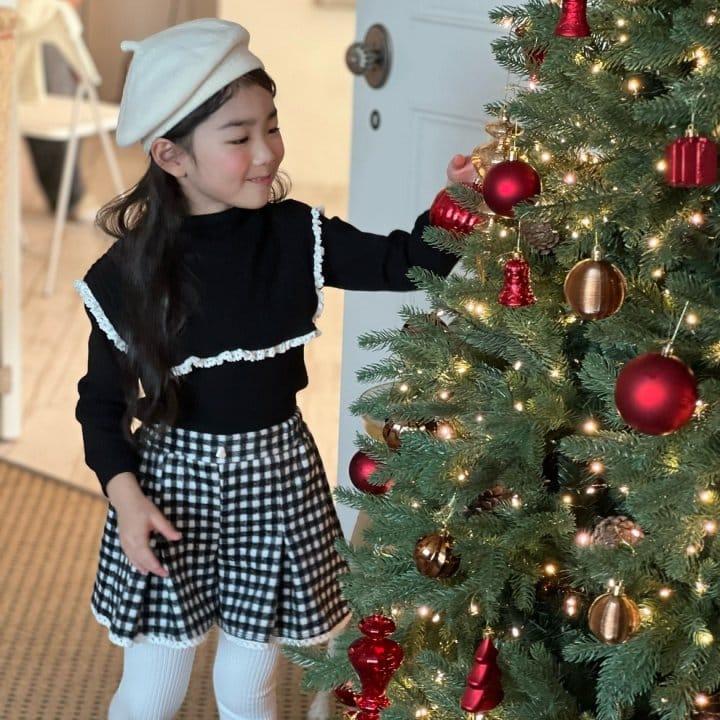 Lago - Korean Children Fashion - #magicofchildhood - Check Pleated Skirt Pants - 6