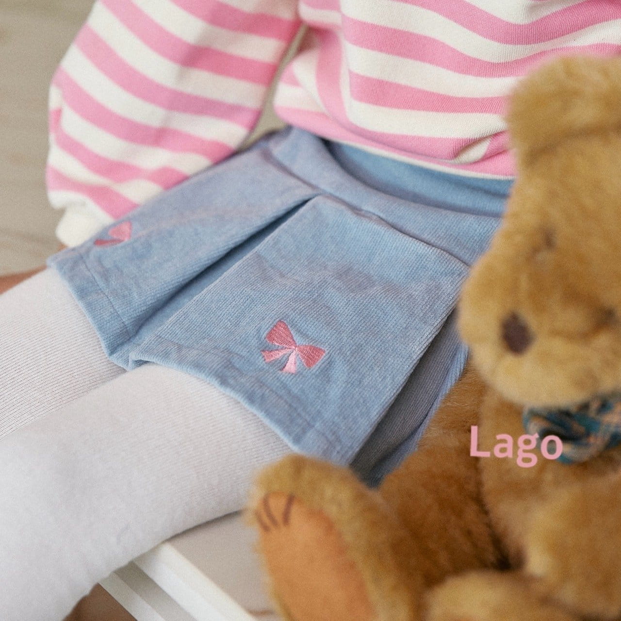 Lago - Korean Children Fashion - #magicofchildhood - Ribbon Fleece Rib Pleated Skirt - 7