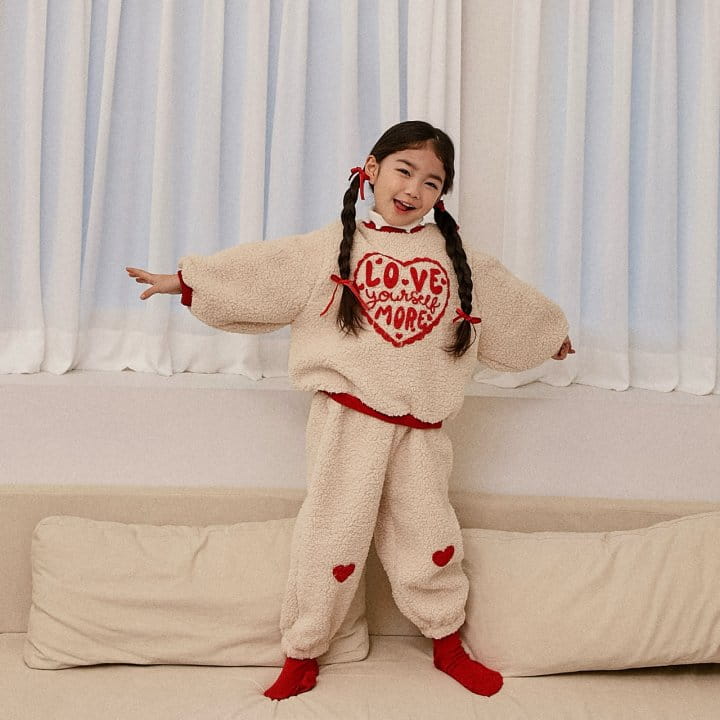 Lago - Korean Children Fashion - #minifashionista - Love  Cozy Jogger Pants - 3