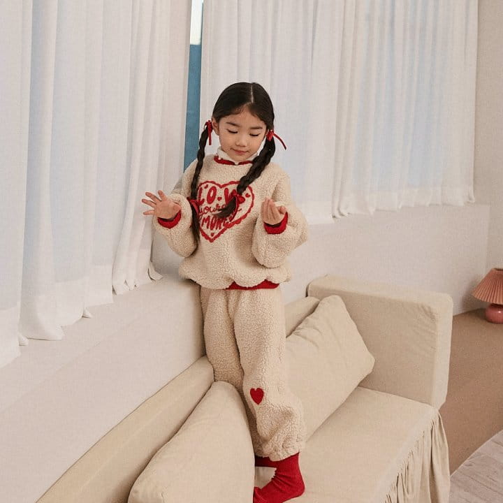 Lago - Korean Children Fashion - #minifashionista - Love  Cozy Jogger Pants - 4