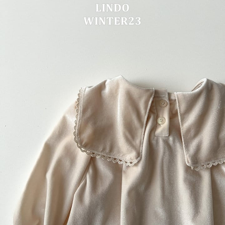 Lindo - Korean Children Fashion - #childofig - Winter Ribbon Velvet One-Piece - 2