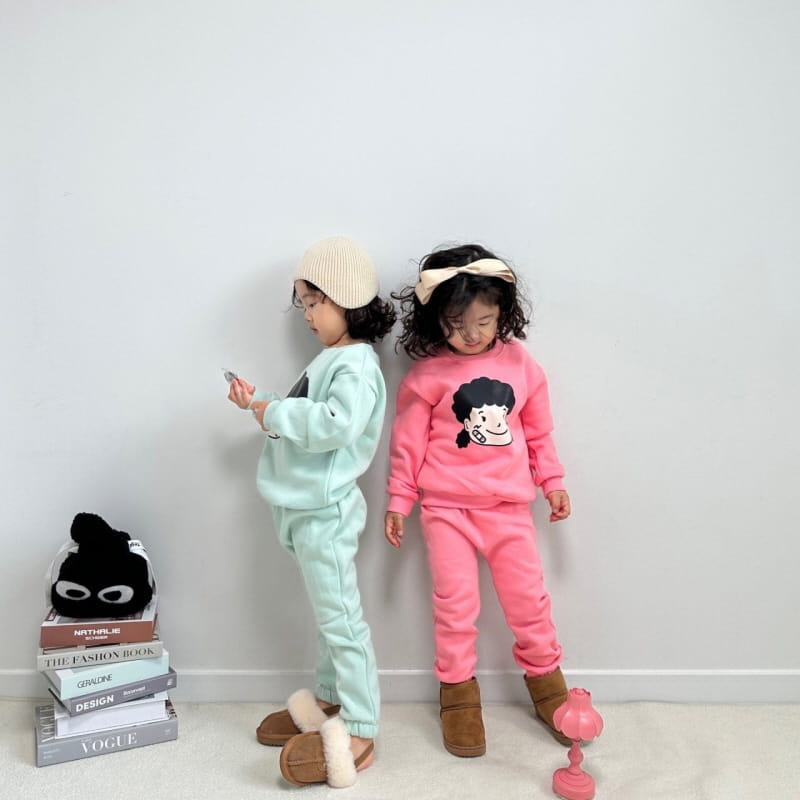 Little Rabbit - Korean Children Fashion - #childofig - Fleece Kiddos Top Bottom Set - 6