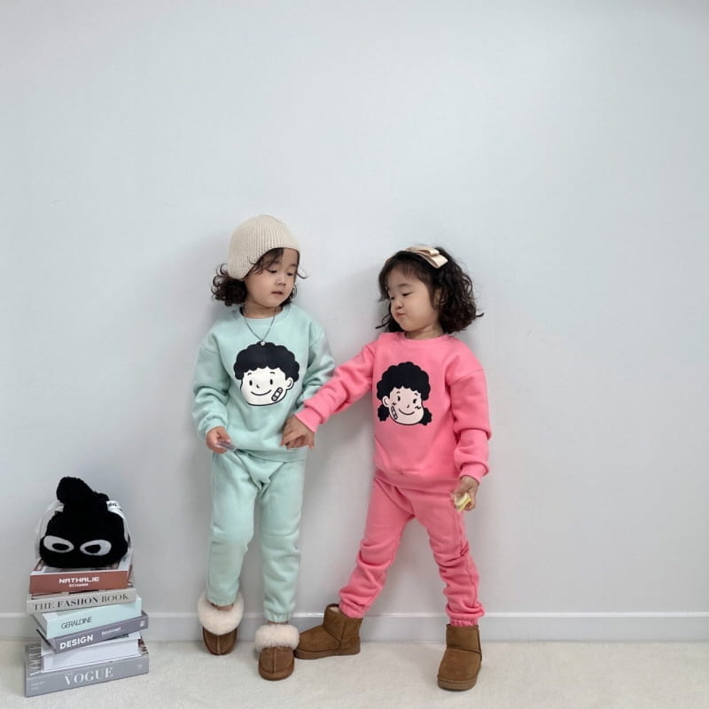 Little Rabbit - Korean Children Fashion - #childrensboutique - Fleece Kiddos Top Bottom Set - 8