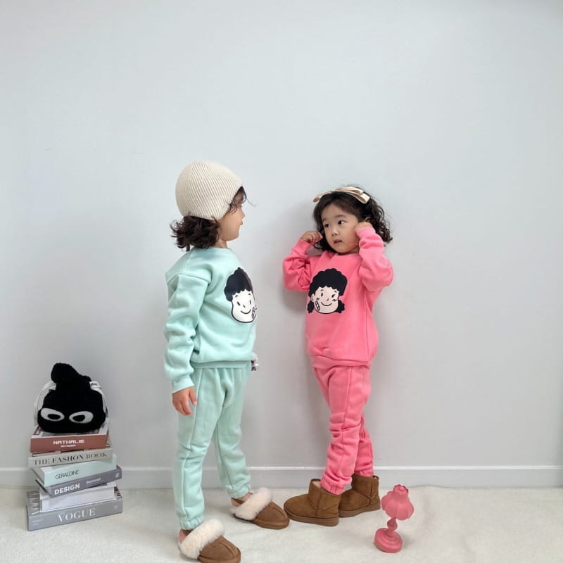 Little Rabbit - Korean Children Fashion - #designkidswear - Fleece Kiddos Top Bottom Set - 9