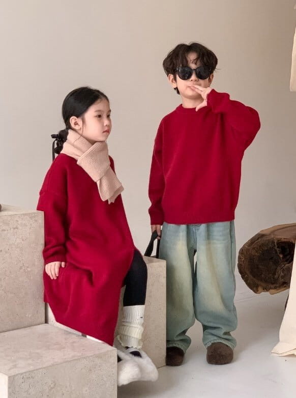 Little Rabbit - Korean Children Fashion - #discoveringself - Red Knit Tee - 6