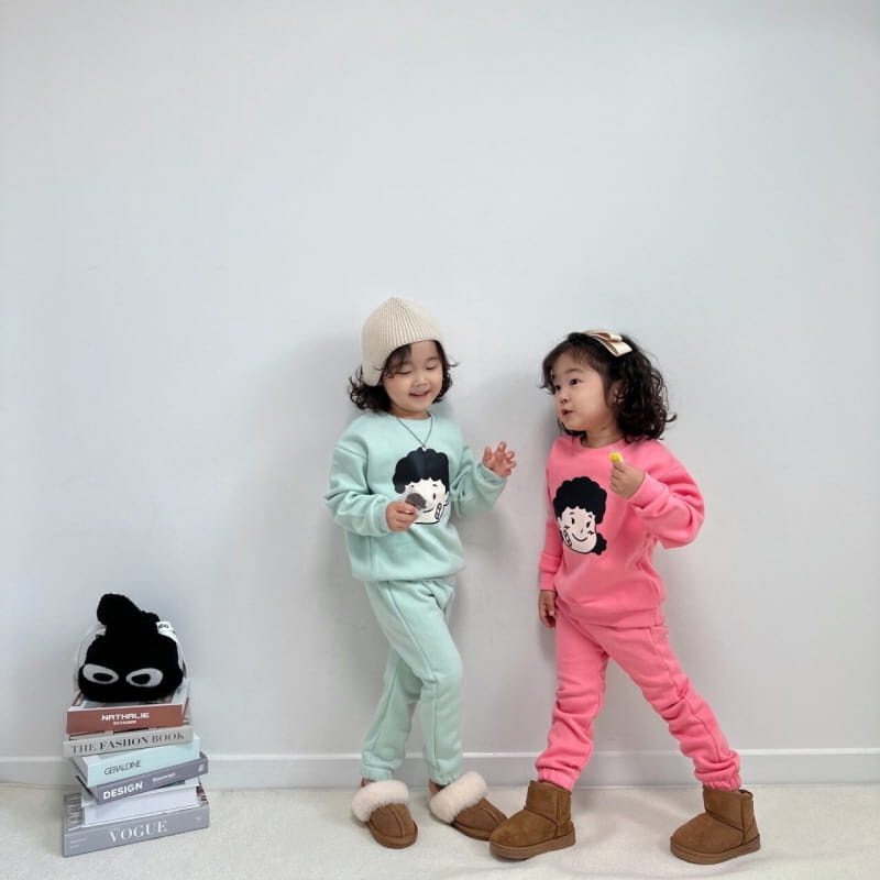 Little Rabbit - Korean Children Fashion - #discoveringself - Fleece Kiddos Top Bottom Set - 10