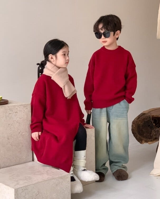 Little Rabbit - Korean Children Fashion - #fashionkids - Red Knit Tee - 7