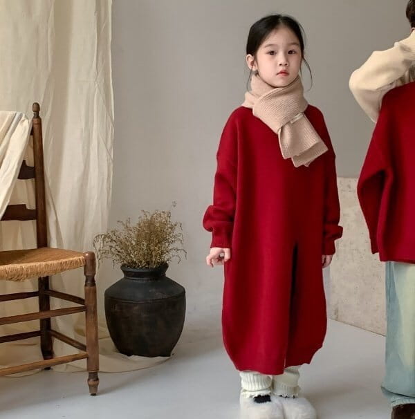 Little Rabbit - Korean Children Fashion - #kidsstore - Red Knit Tee - 9