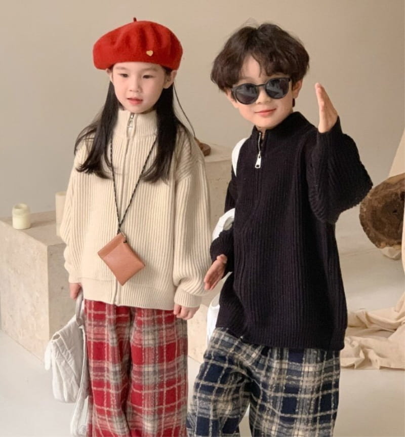 Little Rabbit - Korean Children Fashion - #kidsshorts - Fondue Knit Zip-Up - 4