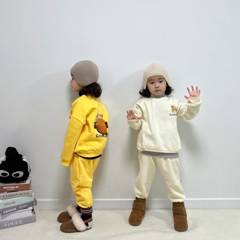 Little Rabbit - Korean Children Fashion - #littlefashionista - Fleece Cute Puppy Top Bottom Set - 5
