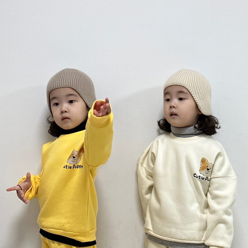 Little Rabbit - Korean Children Fashion - #magicofchildhood - Fleece Cute Puppy Top Bottom Set - 6