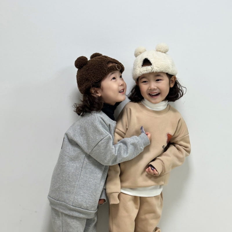 Little Rabbit - Korean Children Fashion - #magicofchildhood - Fleece Cute Bear Top Bottom Set - 5