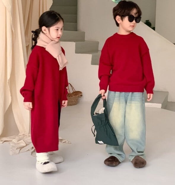 Little Rabbit - Korean Children Fashion - #stylishchildhood - Red Knit Tee - 2
