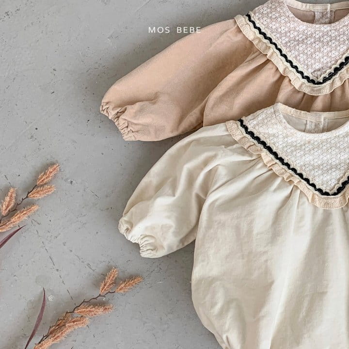 Mos Bebe - Korean Baby Fashion - #babyboutiqueclothing - Latte Lace Body Suit