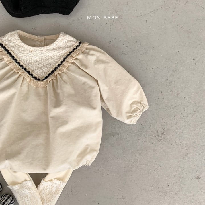Mos Bebe - Korean Baby Fashion - #babyfashion - Latte Lace Body Suit - 3