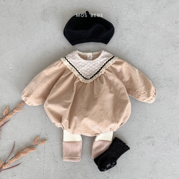 Mos Bebe - Korean Baby Fashion - #babyfashion - Latte Lace Body Suit - 4